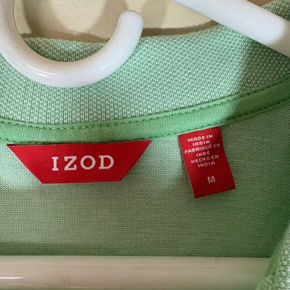 IZOD Short Sleeve Casual Pullover Polo Shirt Adult Mens Size M Mint Green - Picture 4 of 4